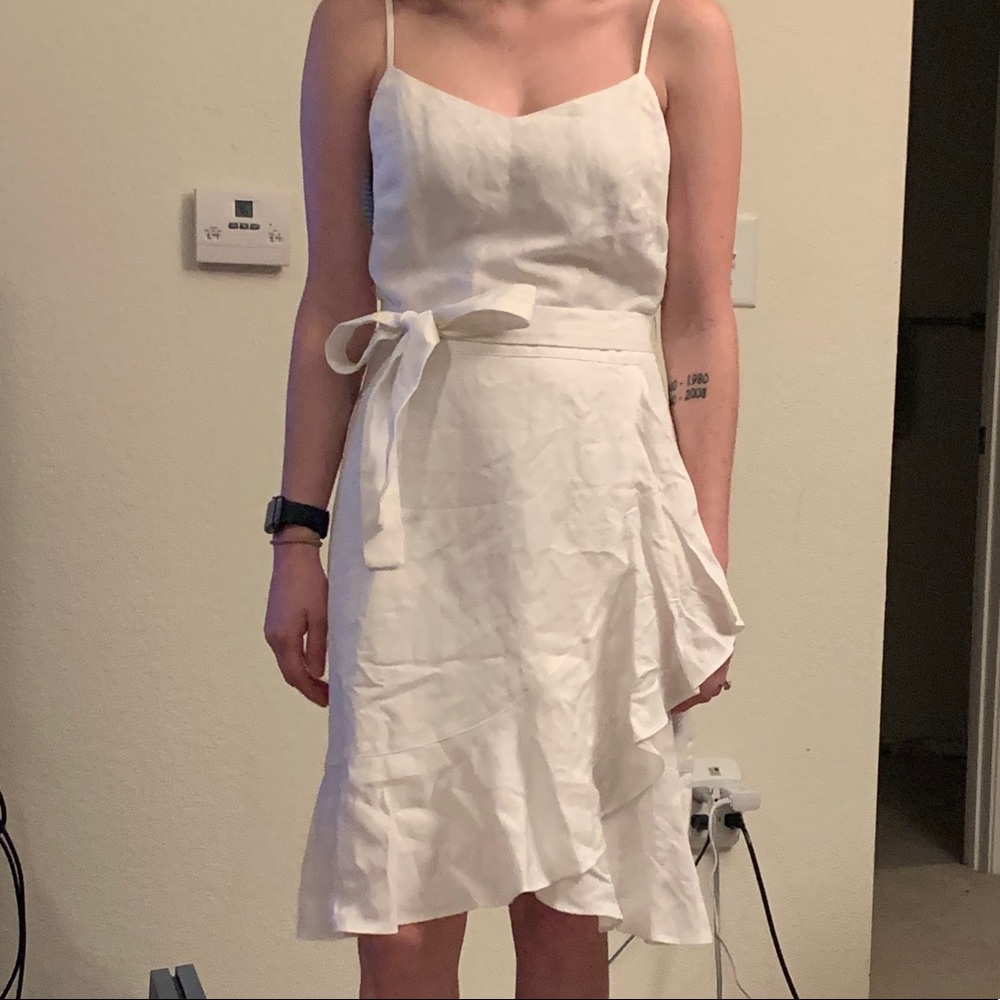 White linen dress